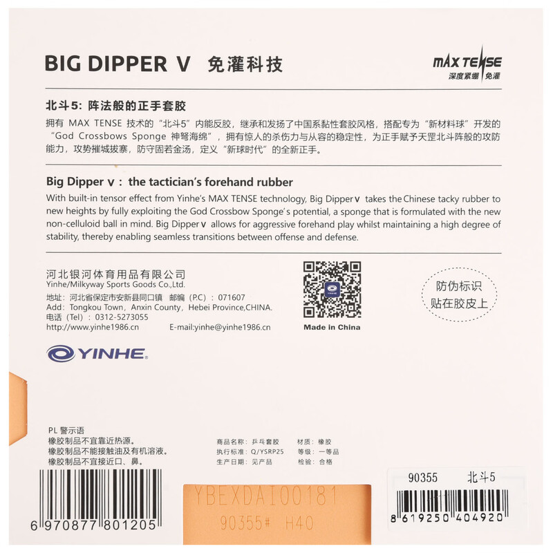 YINHE BIG DIPPER V 탁구 러버 스티키 빅 - Table Tennis Forehand 리뷰 및 가격